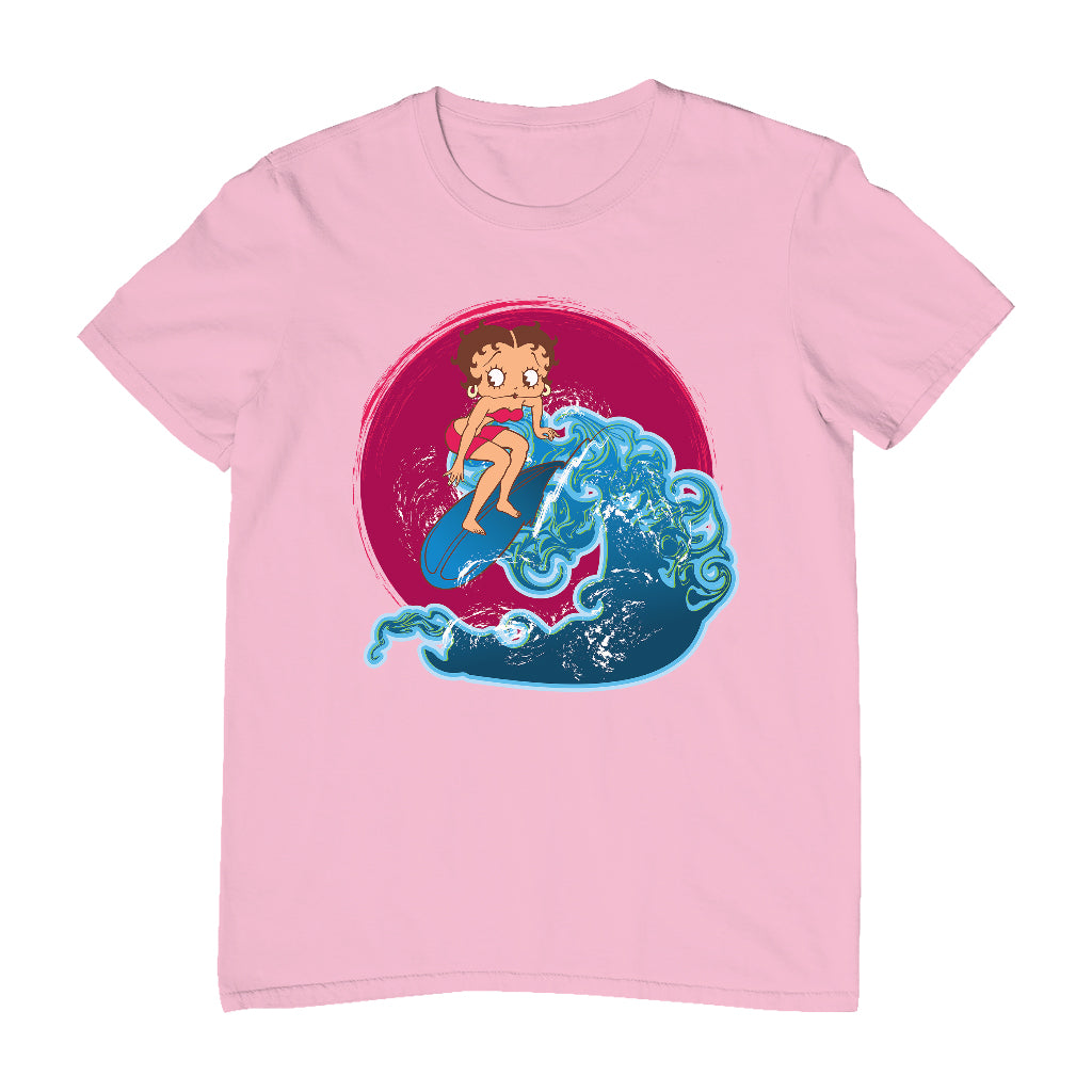 Betty Boop Surfing Big Wave Men's T-Shirt