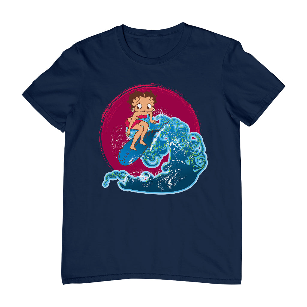 Betty Boop Surfing Big Wave Men's T-Shirt