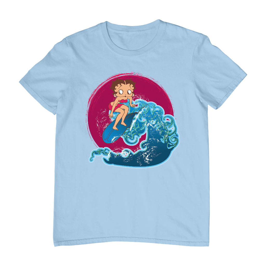 Betty Boop Surfing Big Wave Men's T-Shirt