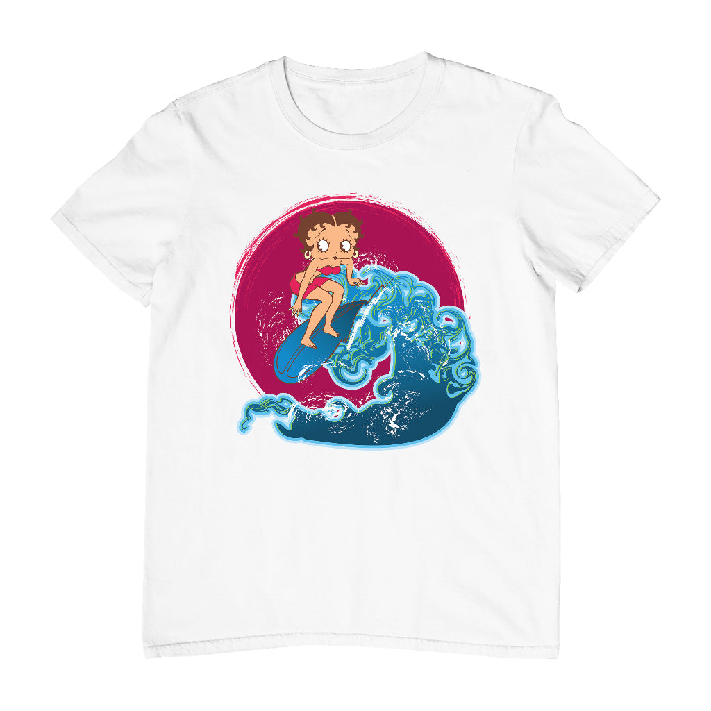 Betty Boop Surfing Big Wave Men's T-Shirt
