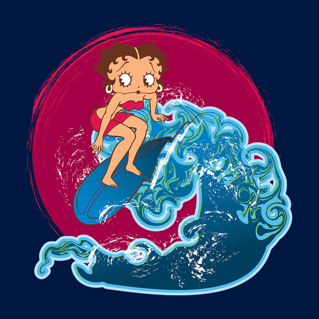 Betty Boop Surfing Big Wave Kids Sweatshirt