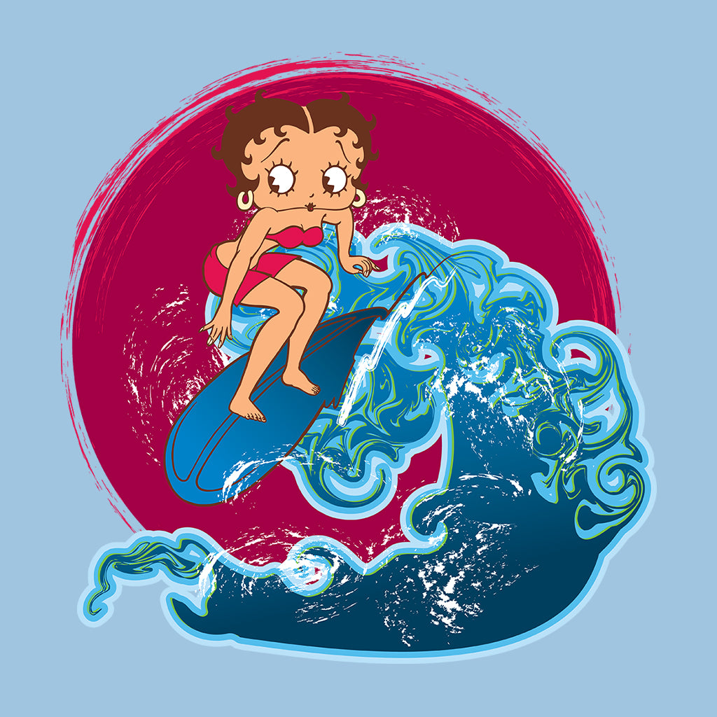Betty Boop Surfing Big Wave Kids T-Shirt