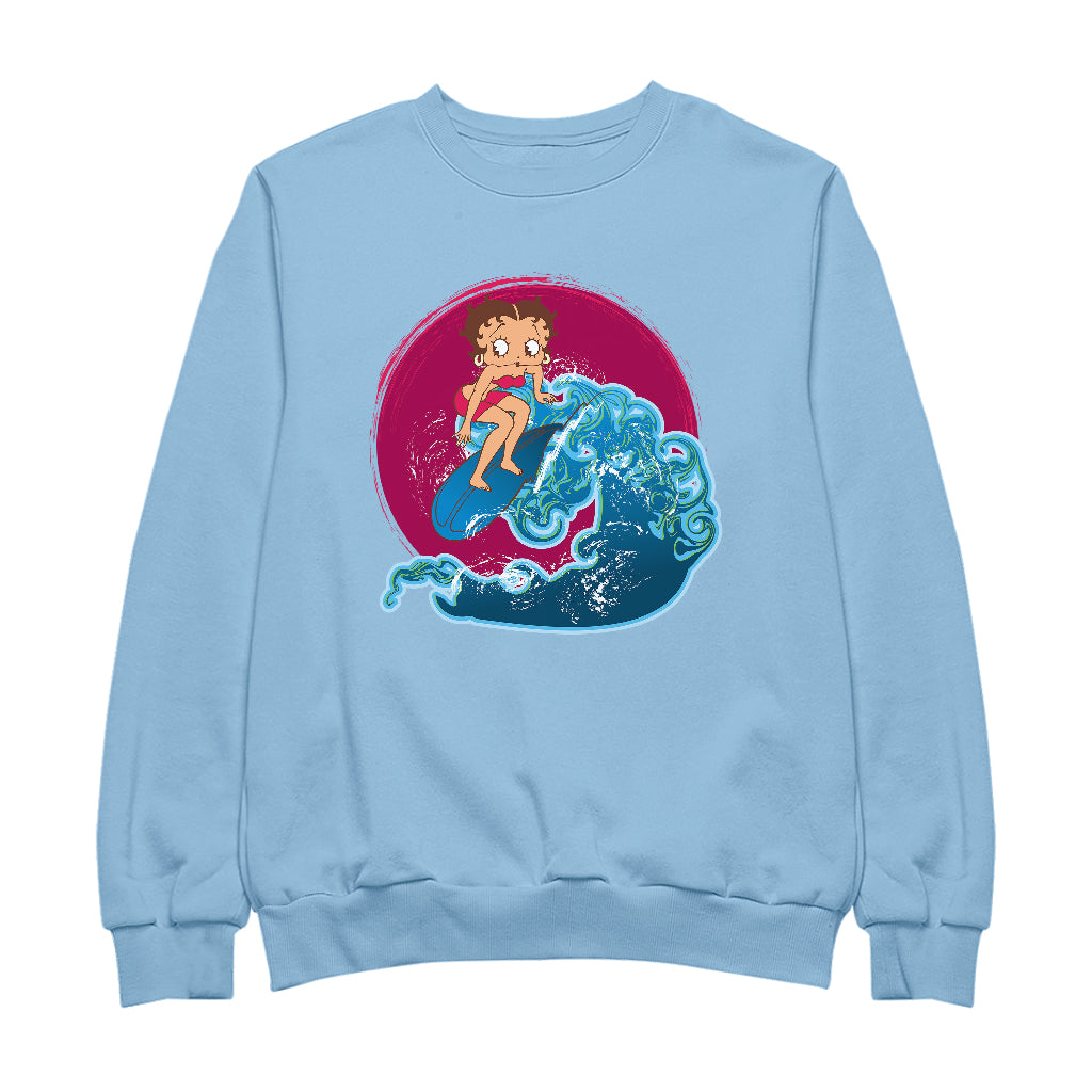 Betty Boop Surfing Big Wave Women's Sweatshirt