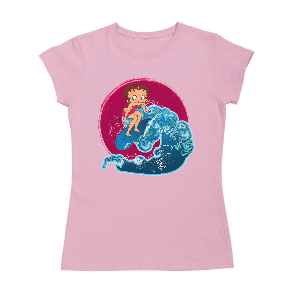 Betty Boop Surfing Big Wave Women's T-Shirt