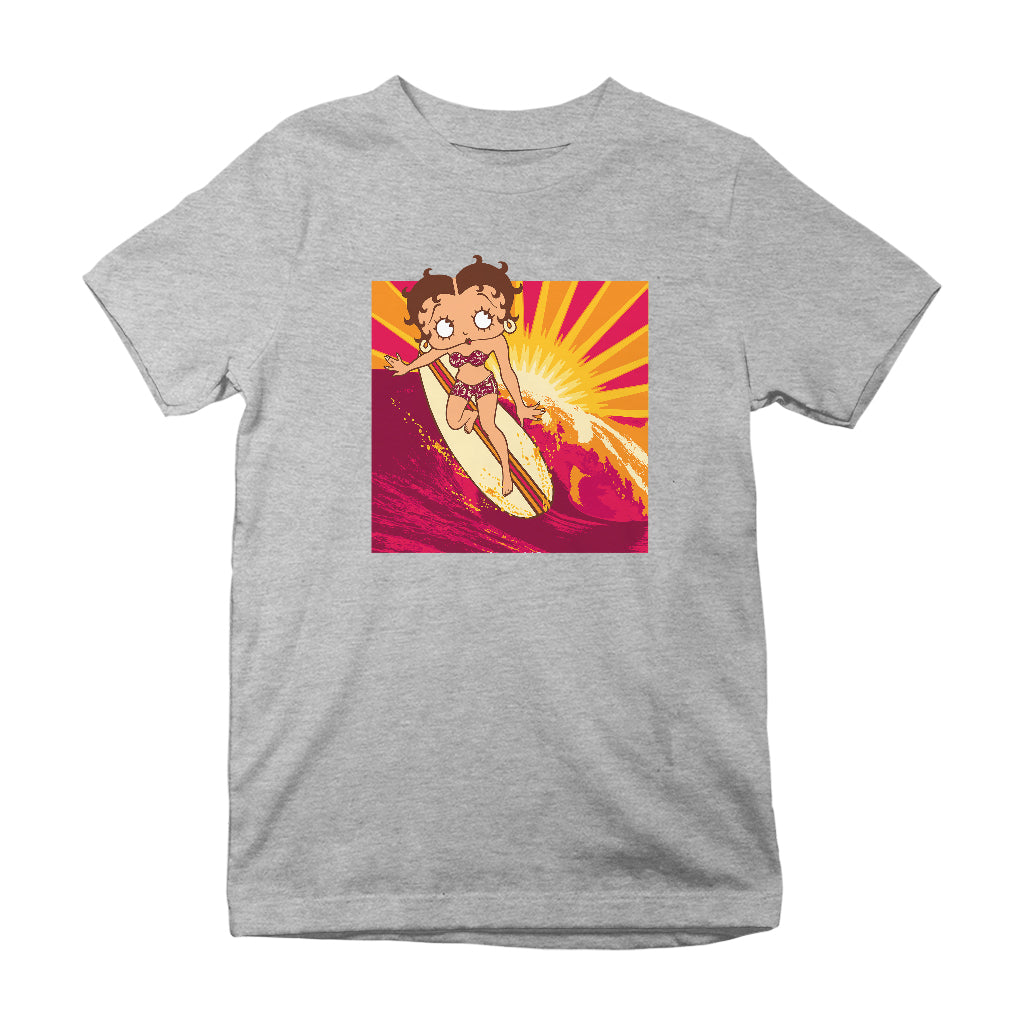 Betty Boop Sunset Surfer Kids T-Shirt