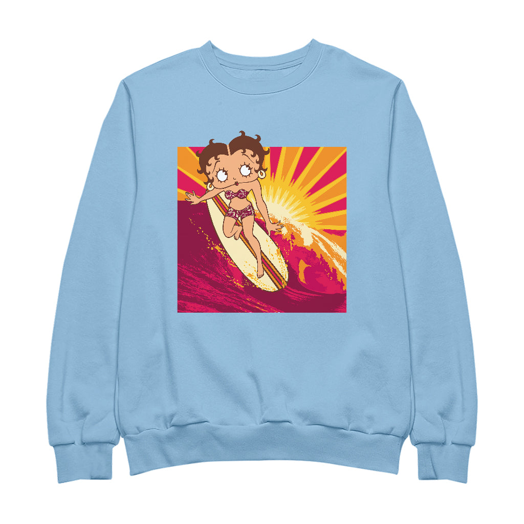 Betty Boop Sunset Surfer Women's Sweatshirt