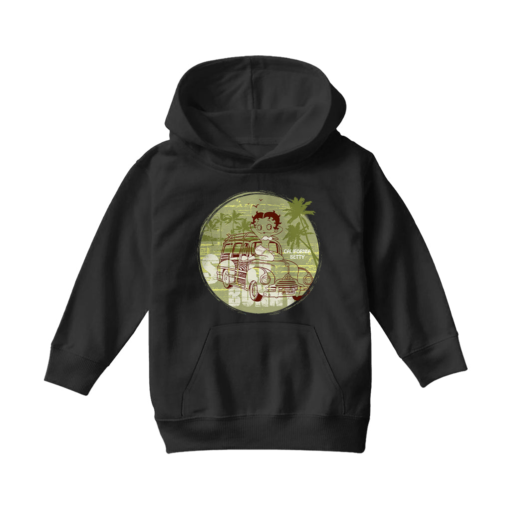 Betty Boop Surf Bunny California Kids Hooded Sweatshirt