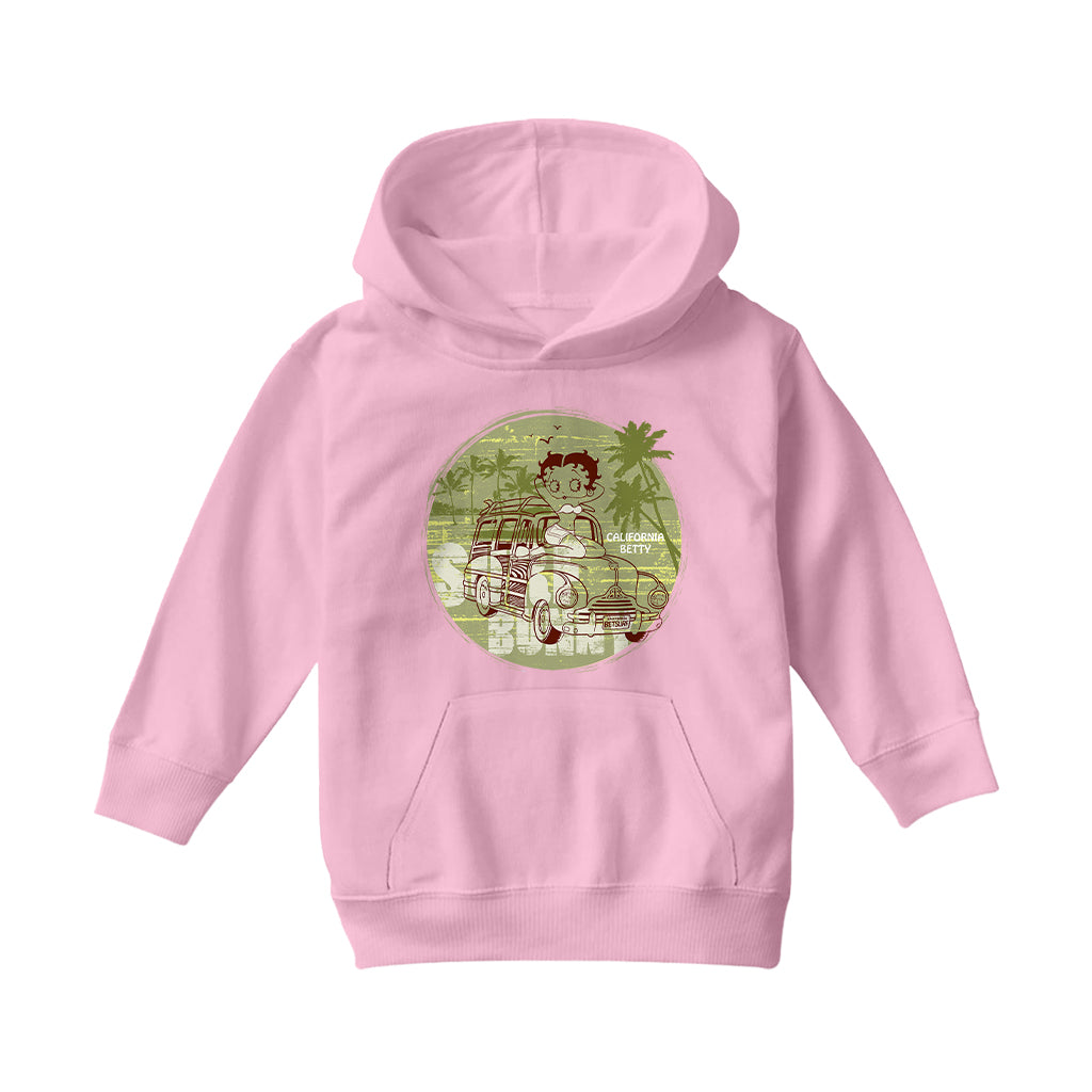 Betty Boop Surf Bunny California Kids Hooded Sweatshirt
