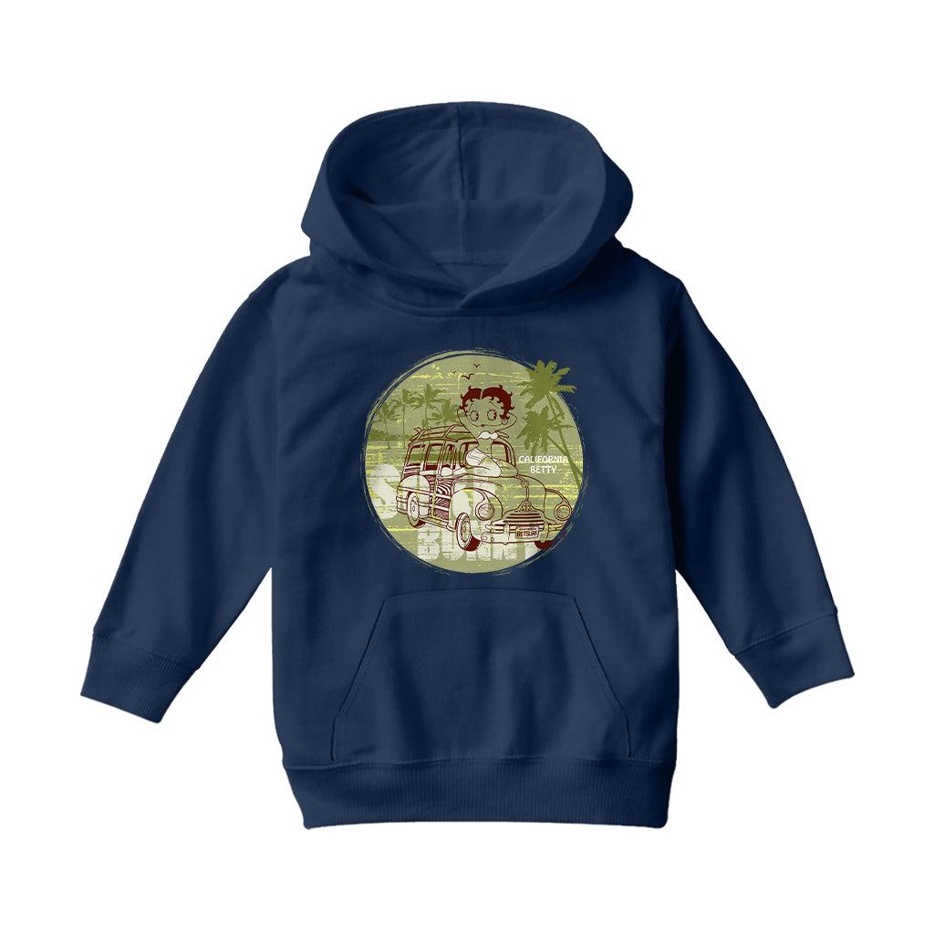 Betty Boop Surf Bunny California Kids Hooded Sweatshirt