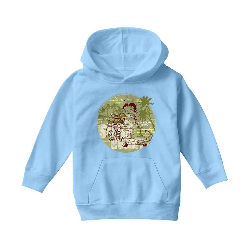 Betty Boop Surf Bunny California Kids Hooded Sweatshirt