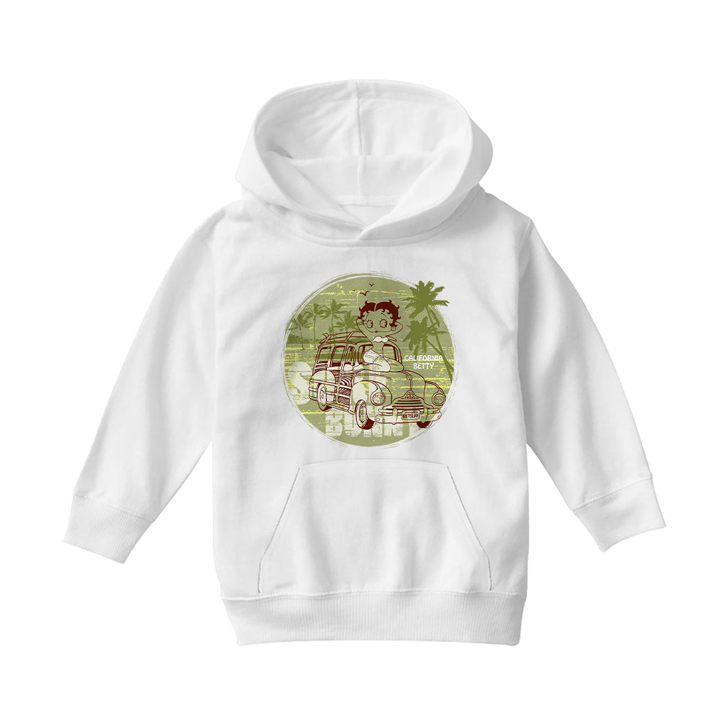 Betty Boop Surf Bunny California Kids Hooded Sweatshirt