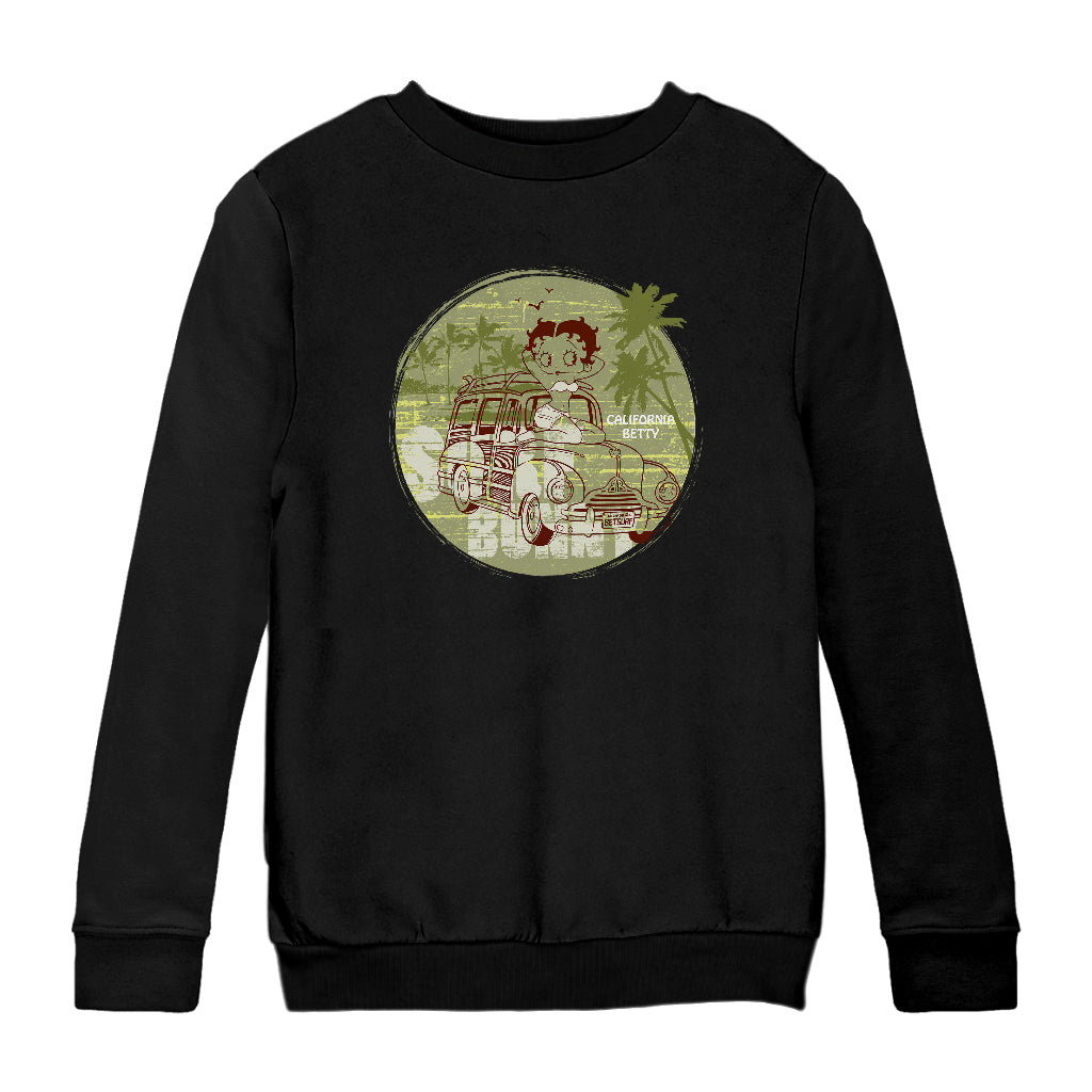 Betty Boop Surf Bunny California Kids Sweatshirt