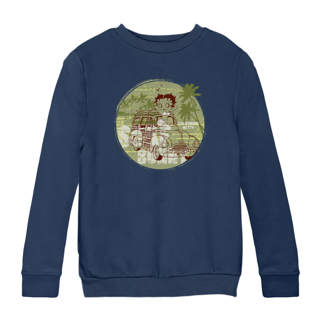 Betty Boop Surf Bunny California Kids Sweatshirt