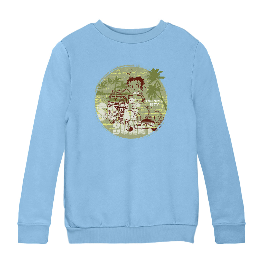 Betty Boop Surf Bunny California Kids Sweatshirt