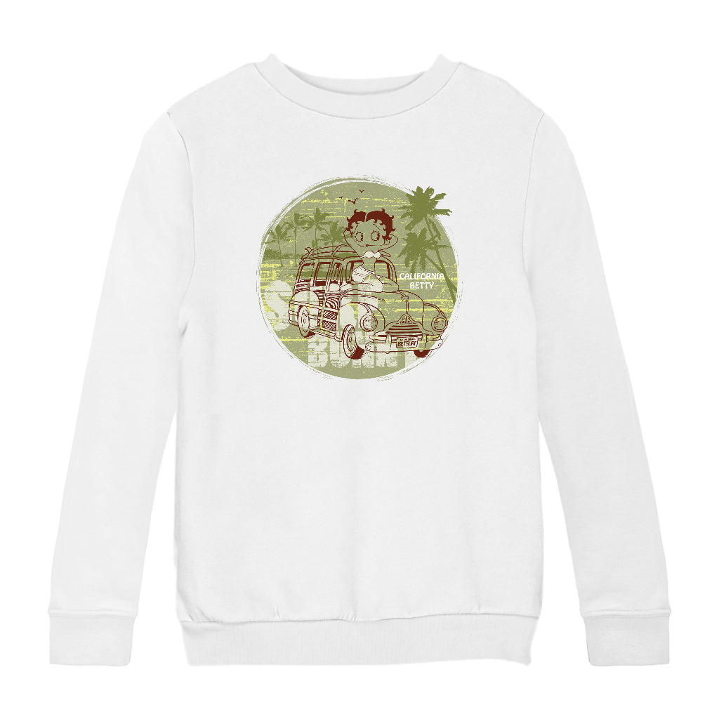Betty Boop Surf Bunny California Kids Sweatshirt