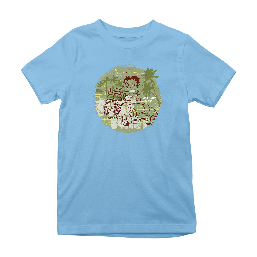Betty Boop Surf Bunny California Kids T-Shirt