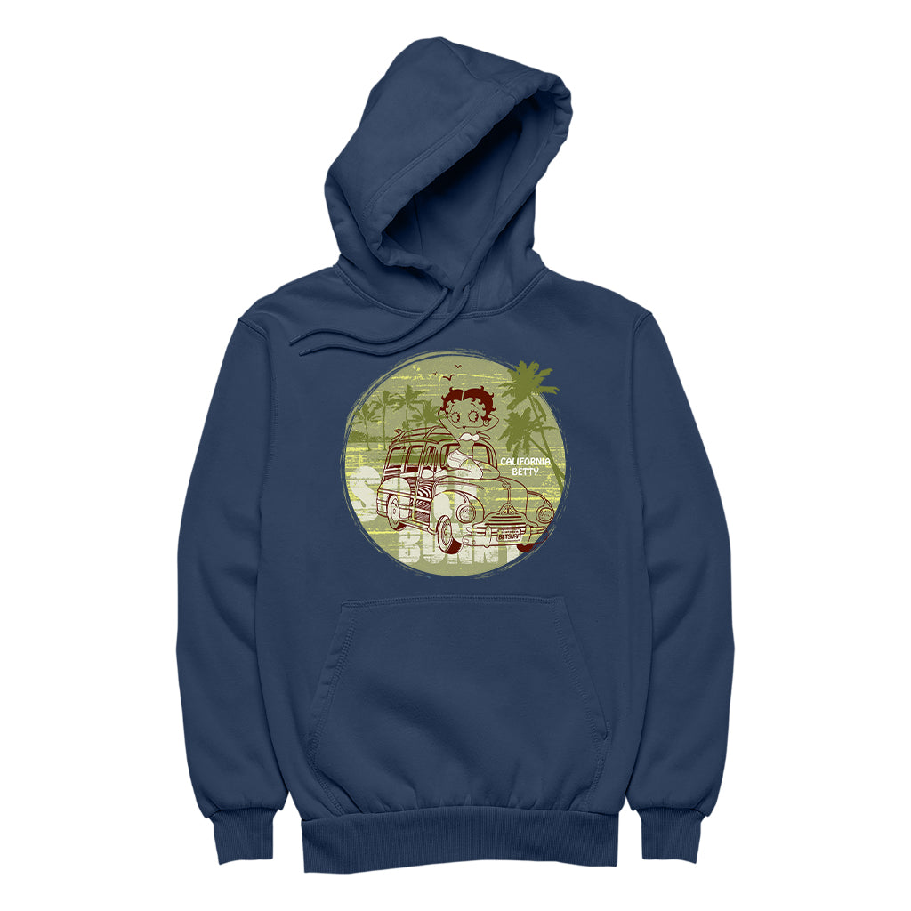 Betty Boop Surf Bunny California Men's Hooded Sweatshirt