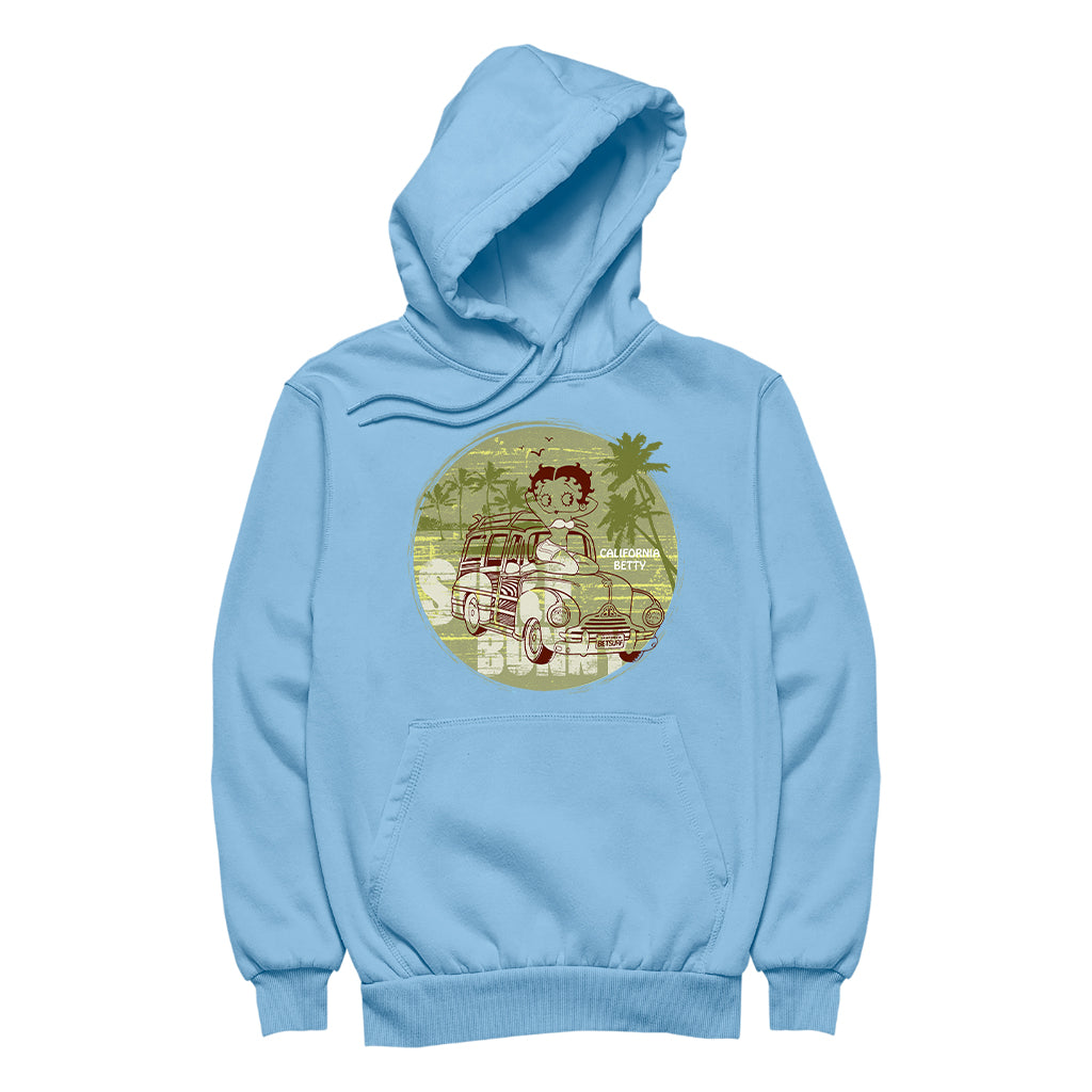 Betty Boop Surf Bunny California Men's Hooded Sweatshirt