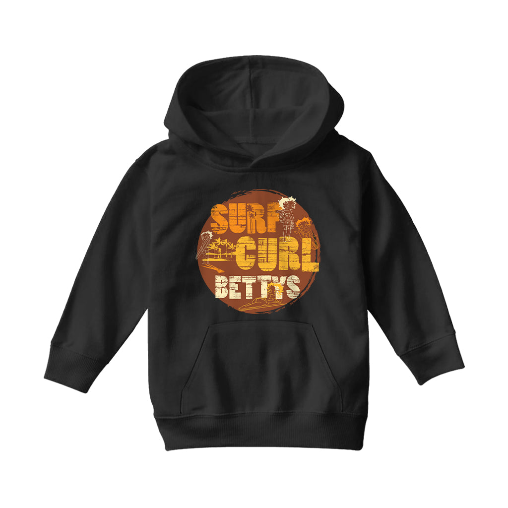 Betty Boop Surf Curls Beach Kids Hooded Sweatshirt