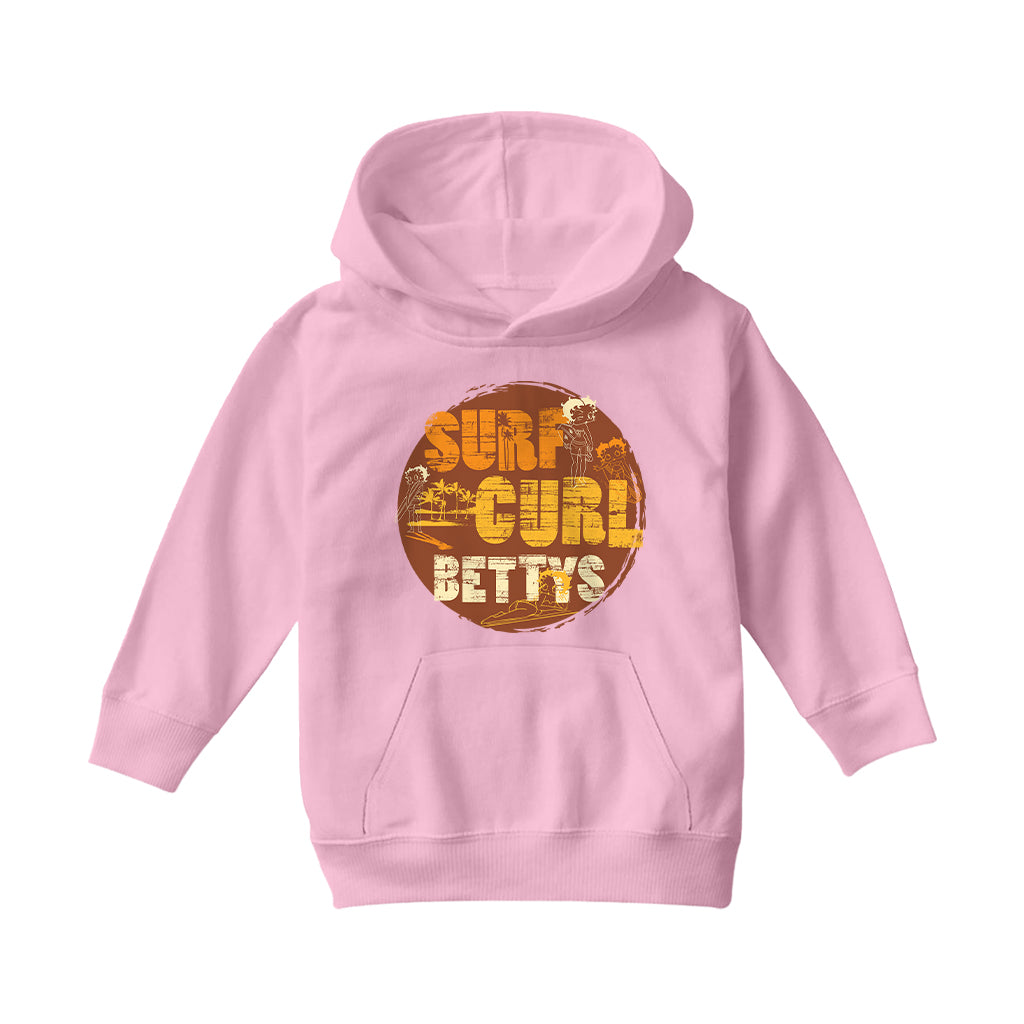Betty Boop Surf Curls Beach Kids Hooded Sweatshirt