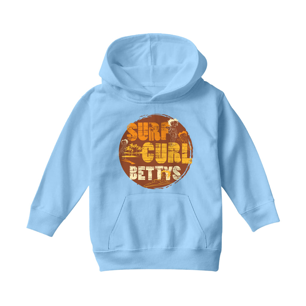 Betty Boop Surf Curls Beach Kids Hooded Sweatshirt