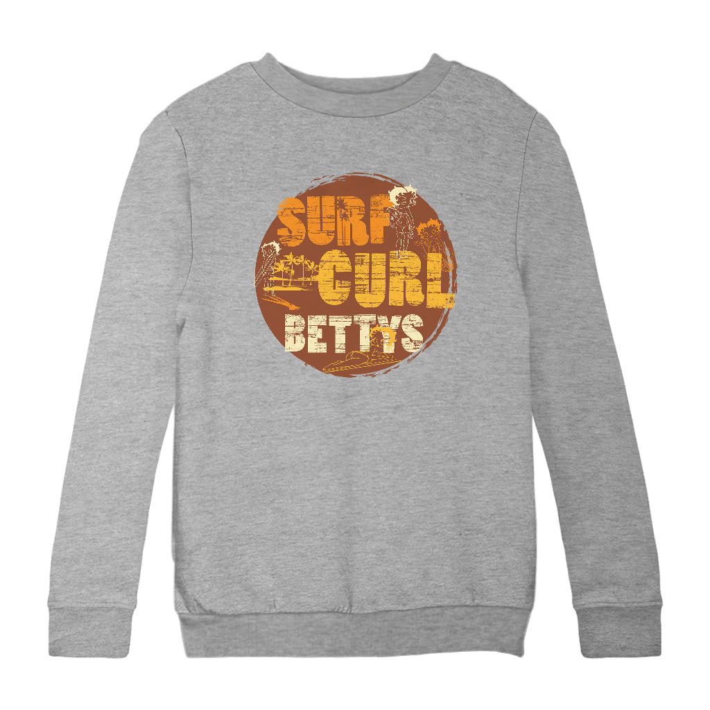 Betty Boop Surf Curls Beach Kids Sweatshirt