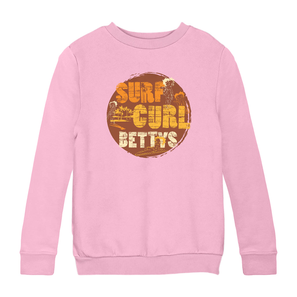 Betty Boop Surf Curls Beach Kids Sweatshirt