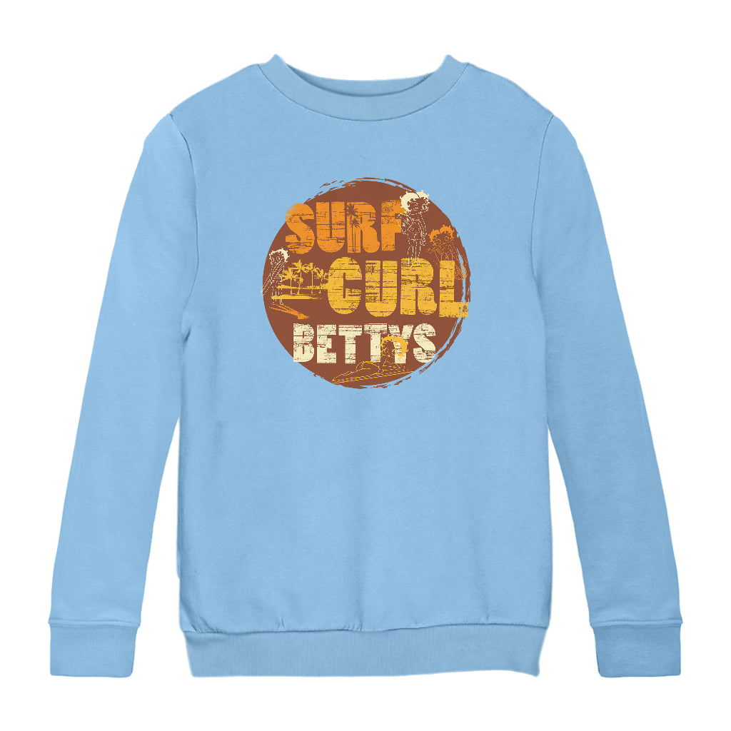 Betty Boop Surf Curls Beach Kids Sweatshirt
