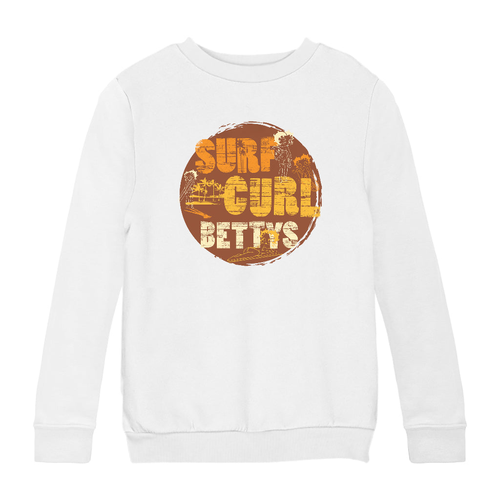 Betty Boop Surf Curls Beach Kids Sweatshirt