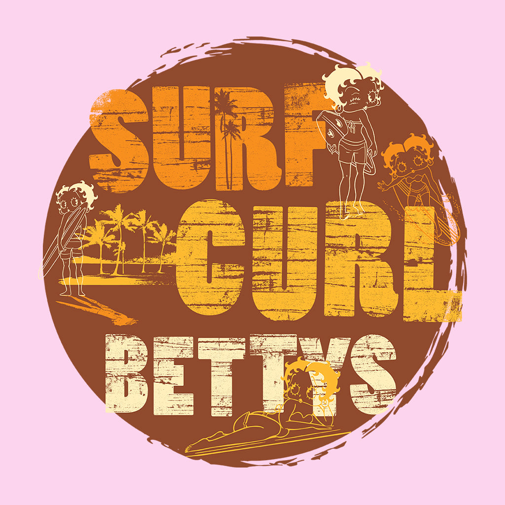 Betty Boop Surf Curls Beach Men's Hooded Sweatshirt