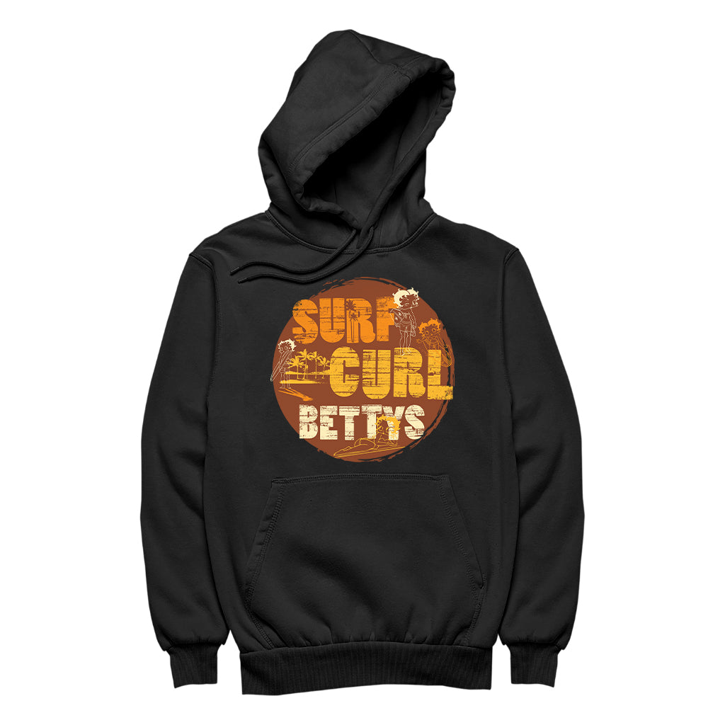 Betty Boop Surf Curls Beach Men's Hooded Sweatshirt