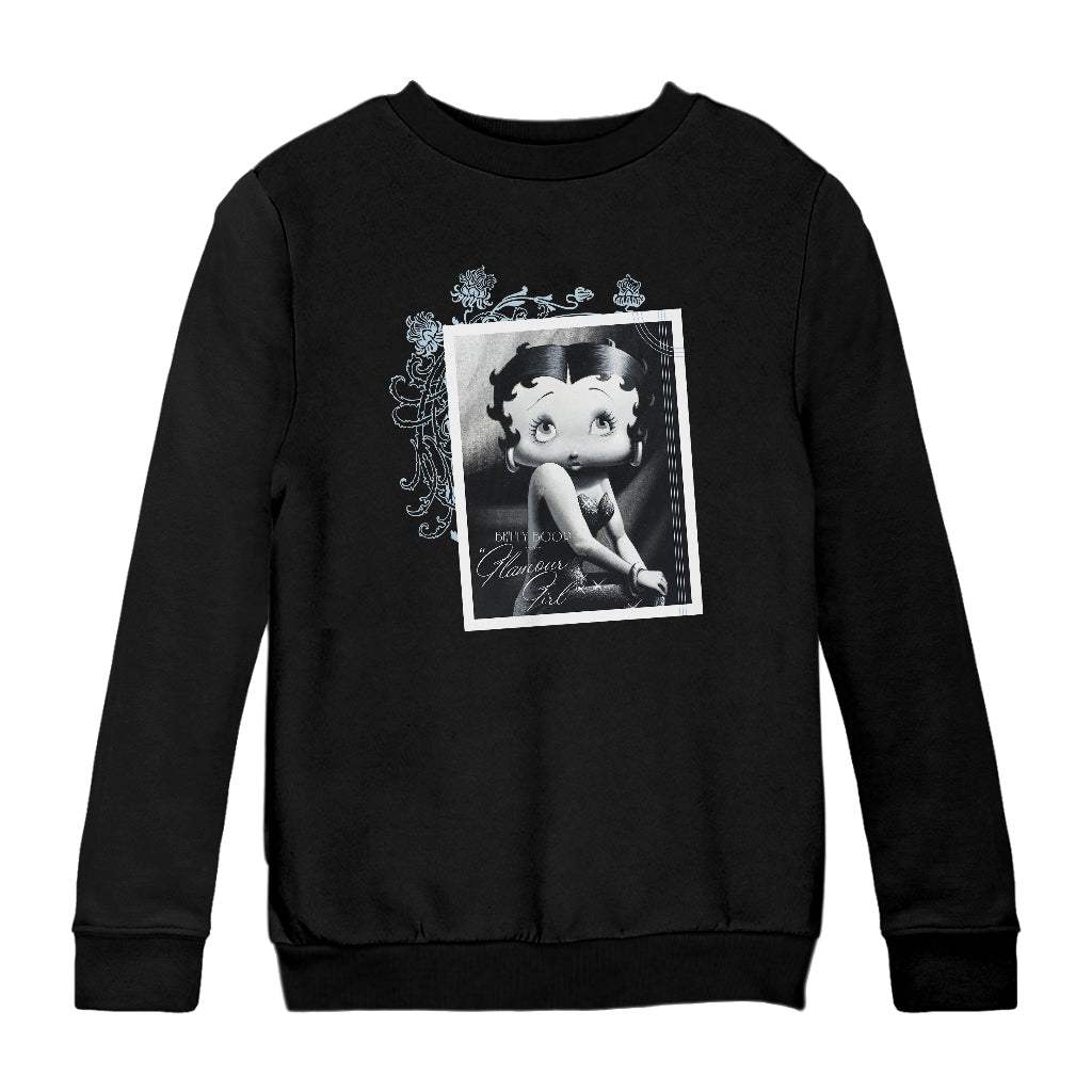 Betty Boop Portrait Glamour Girl Kids Sweatshirt