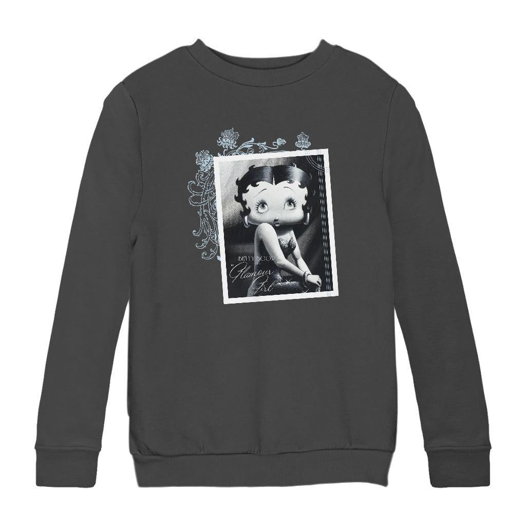 Betty Boop Portrait Glamour Girl Kids Sweatshirt