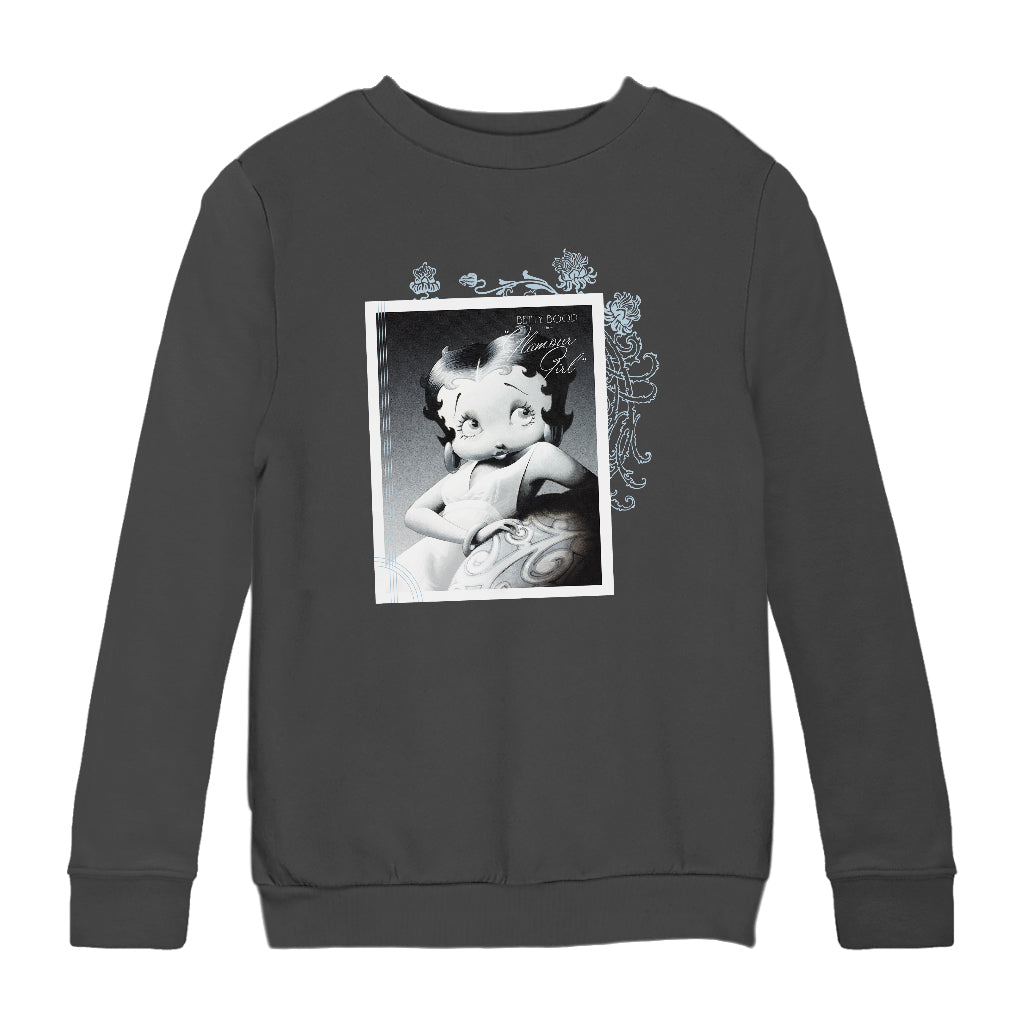 Betty Boop Pose Glamour Girl Kids Sweatshirt