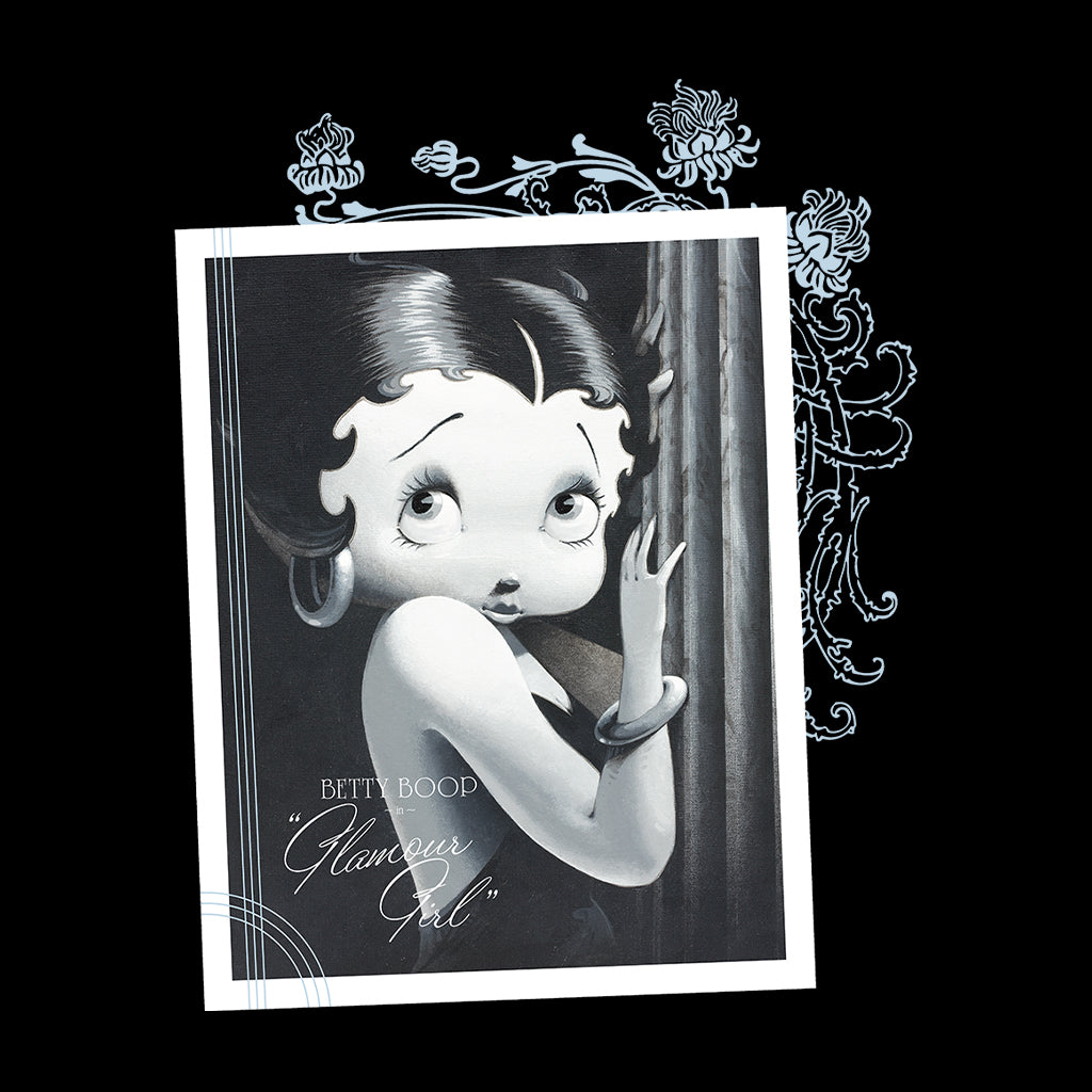 Betty Boop Floral Frame Glamour Girl Kids Hooded Sweatshirt