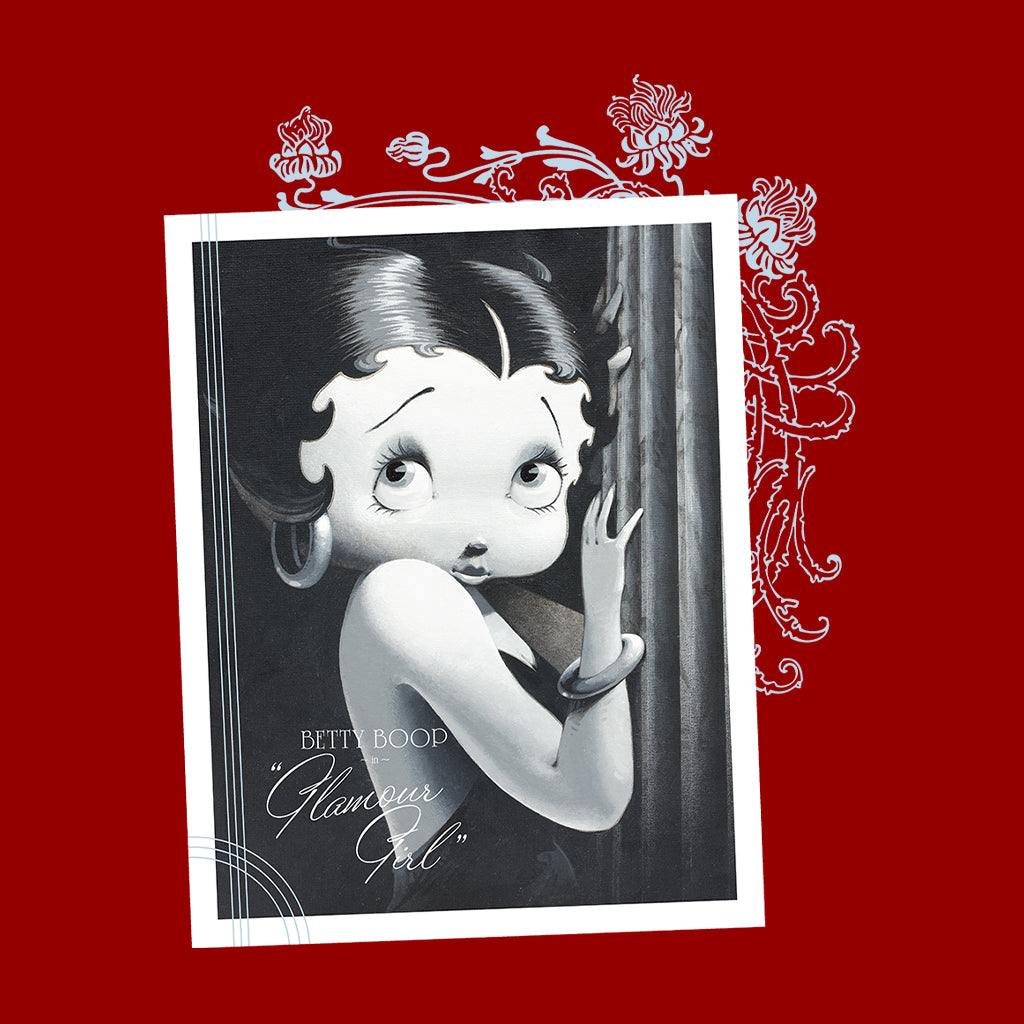 Betty Boop Floral Frame Glamour Girl Kids Hooded Sweatshirt