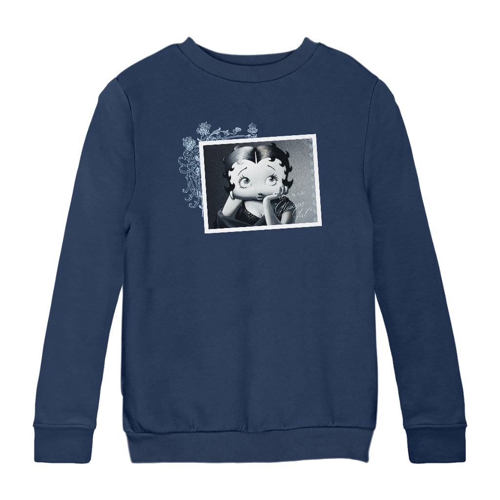 Betty Boop Lashes Glamour Girl Kids Sweatshirt