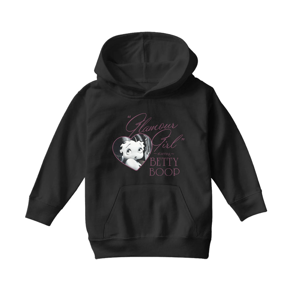 Betty Boop Heart Frame Glamour Girl Kids Hooded Sweatshirt