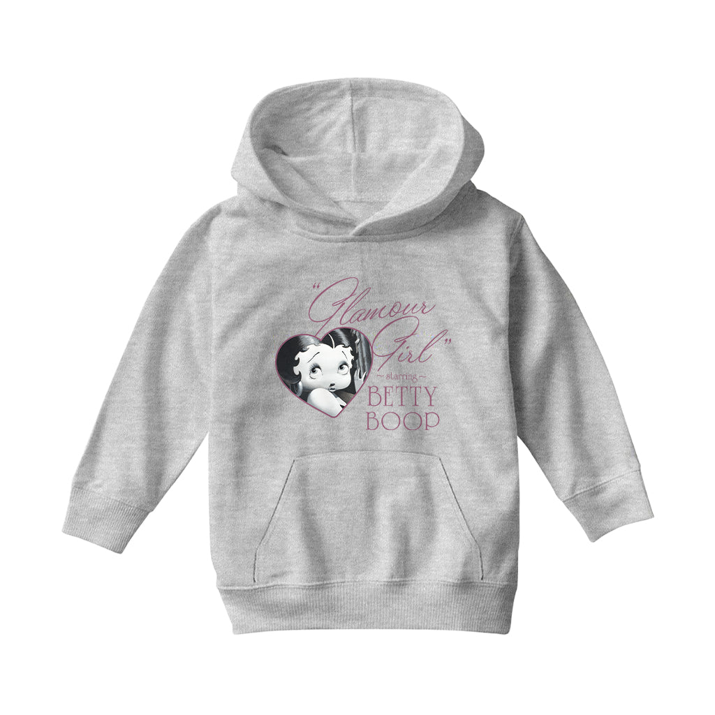 Betty Boop Heart Frame Glamour Girl Kids Hooded Sweatshirt