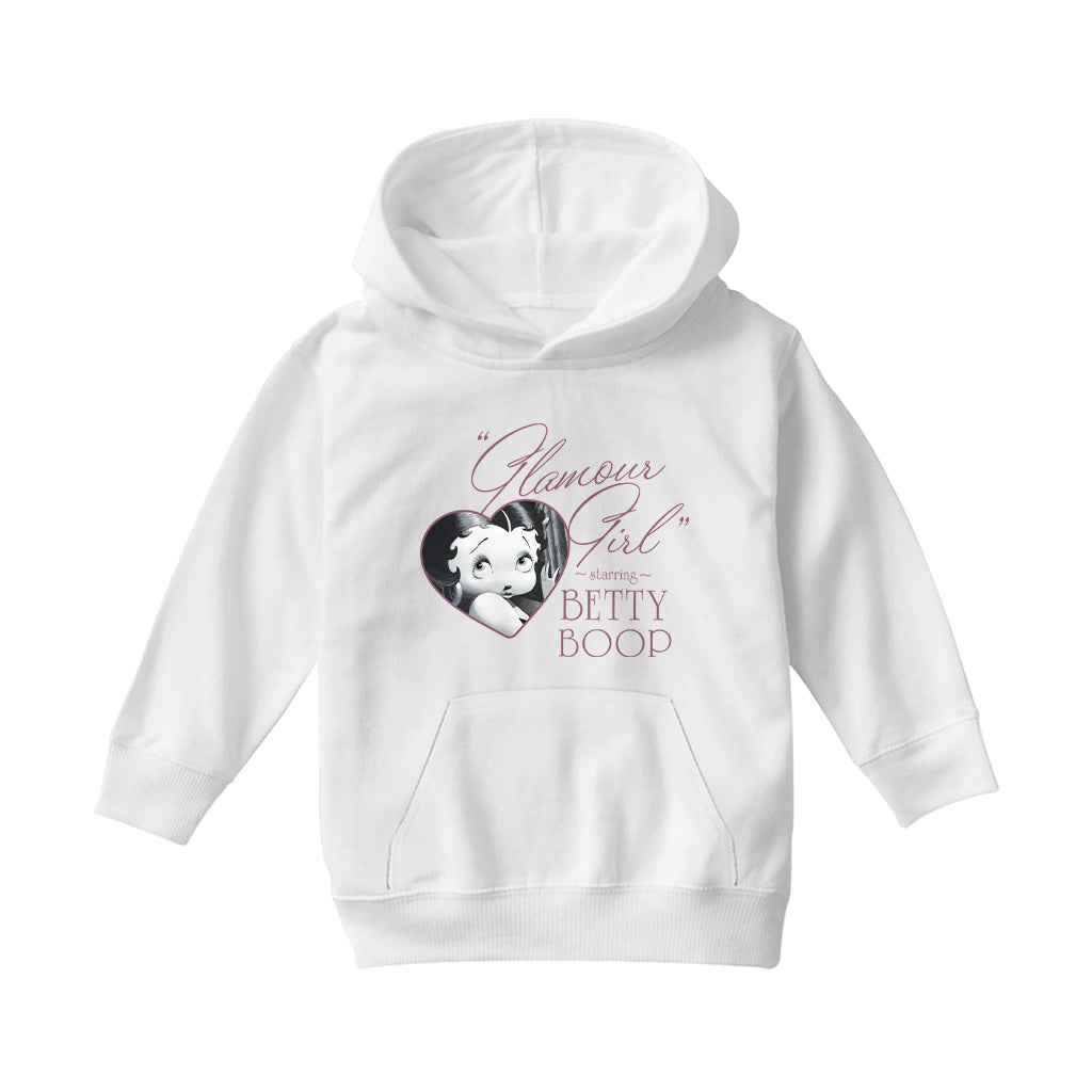Betty Boop Heart Frame Glamour Girl Kids Hooded Sweatshirt