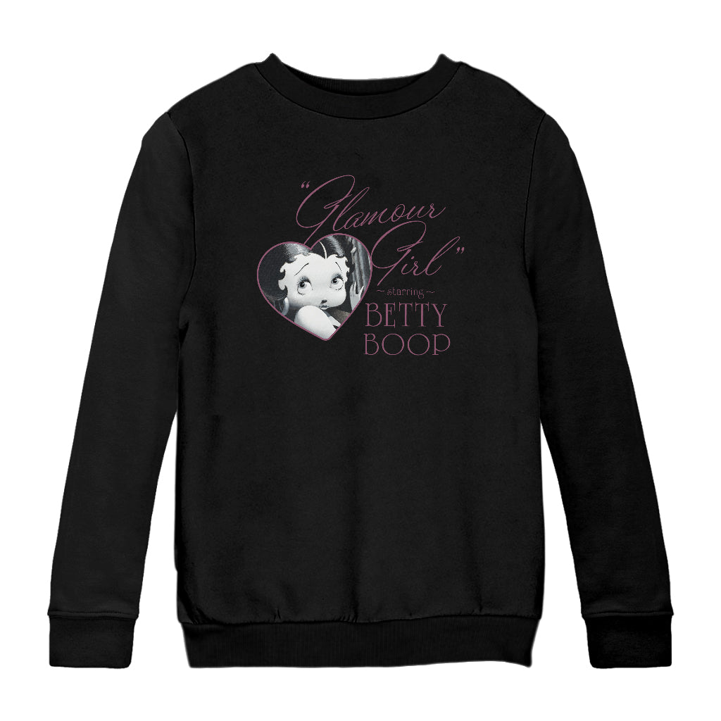 Betty Boop Heart Frame Glamour Girl Kids Sweatshirt