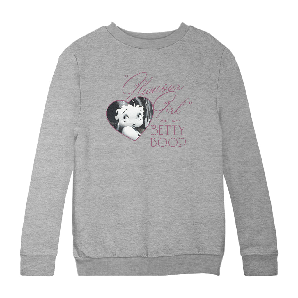 Betty Boop Heart Frame Glamour Girl Kids Sweatshirt
