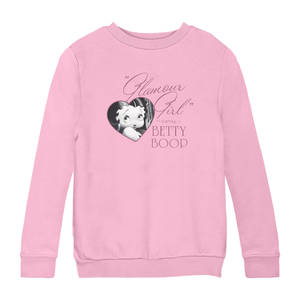 Betty Boop Heart Frame Glamour Girl Kids Sweatshirt