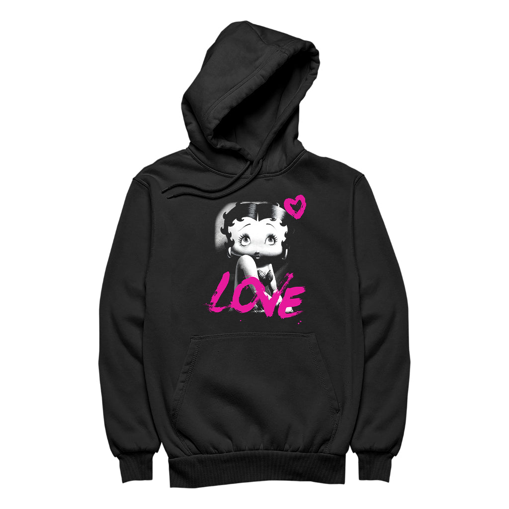 Betty Boop Glamour Heart Love Men's Hooded Sweatshirt