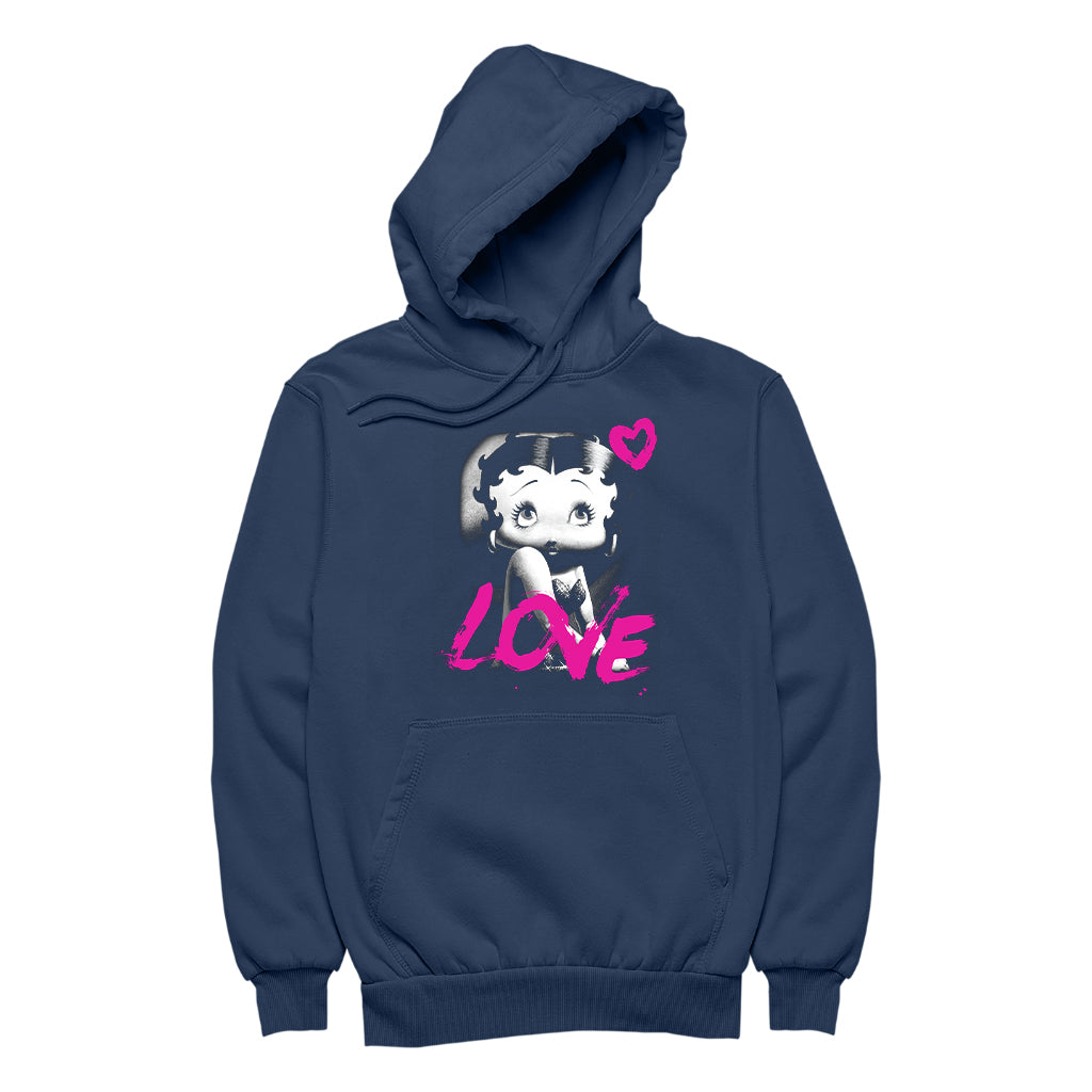 Betty Boop Glamour Heart Love Men's Hooded Sweatshirt