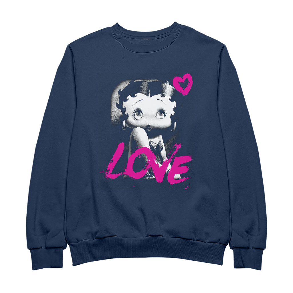Betty Boop Glamour Heart Love Men's Sweatshirt