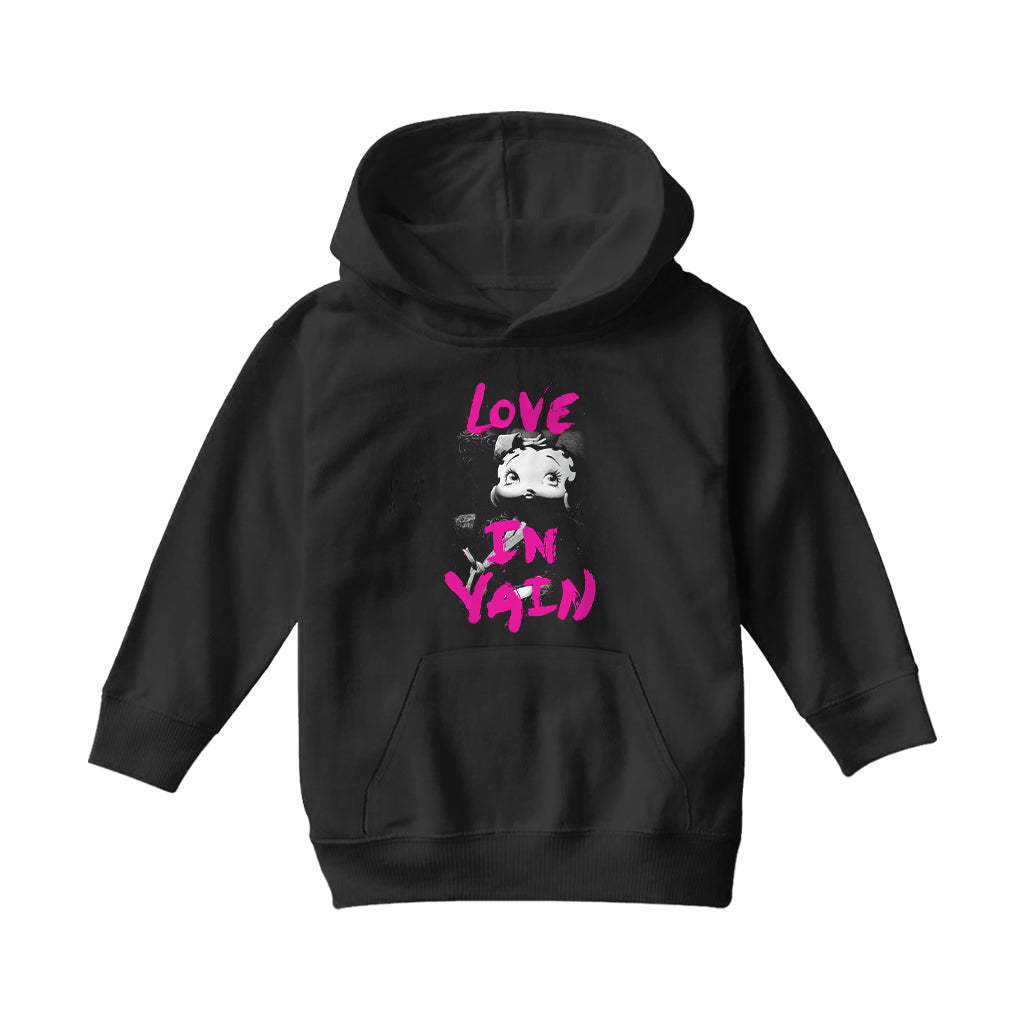 Betty Boop Glamour Love In Vain Kids Hooded Sweatshirt