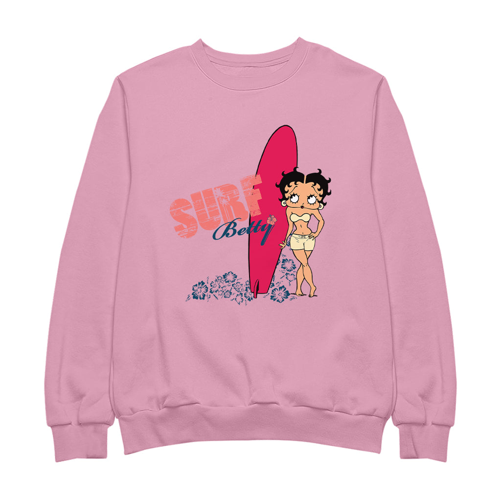 Betty Boop Surf Red Board Men's Sweatshirt