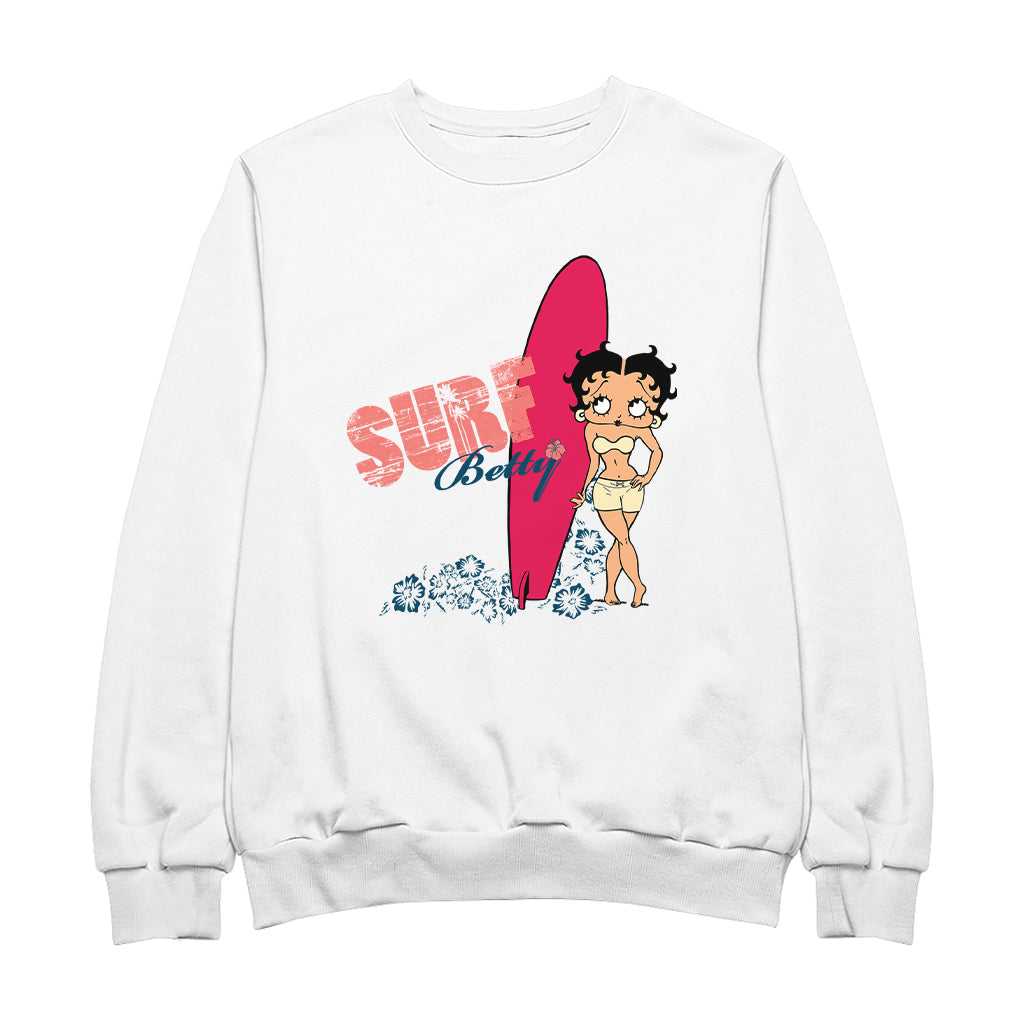 Betty Boop Surf Red Board Men's Sweatshirt