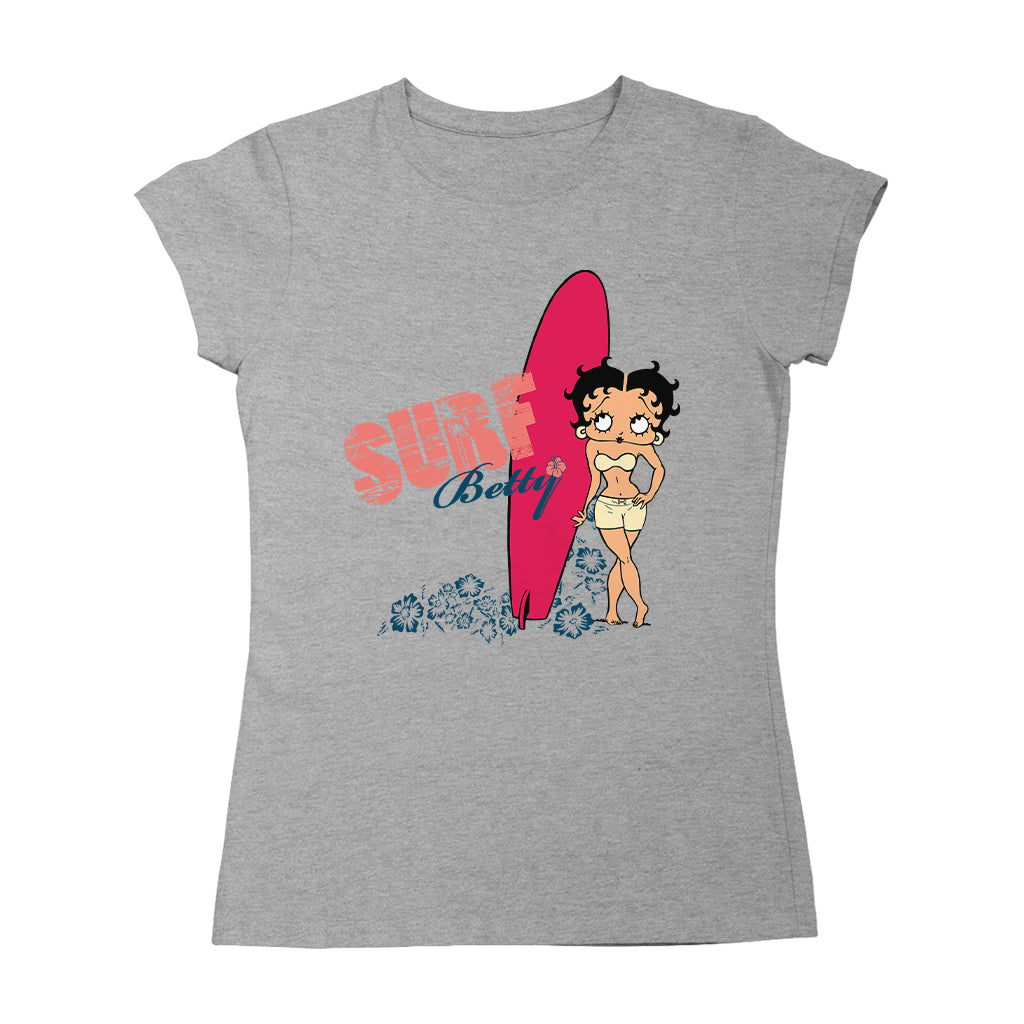Betty Boop Surf Red Board Women's T-Shirt